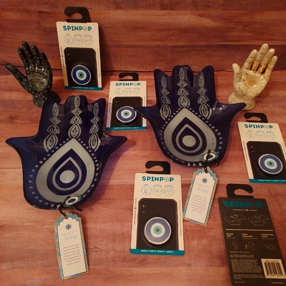 🧿Evil Eye Cell Phone Ring Pop Grip Gripper Spinner Stand Clip Piece Accessory🧿 - Picture 1 of 14